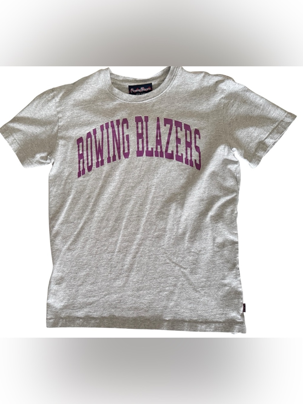 Rowing Blazers Heather Gray Purple Logo Tee Size XS
